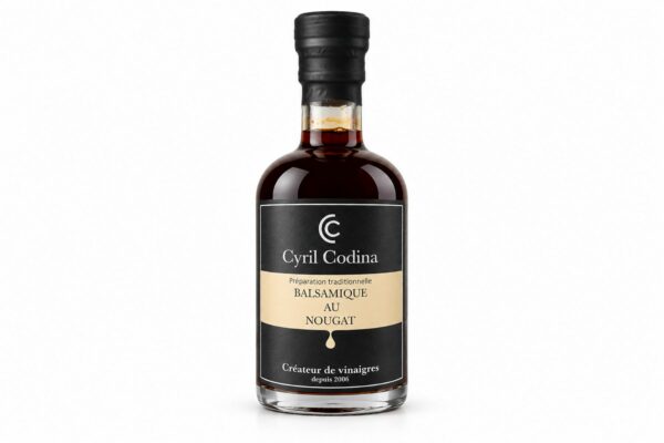 une bouteille de balsamique au nougat premium en 10cl
