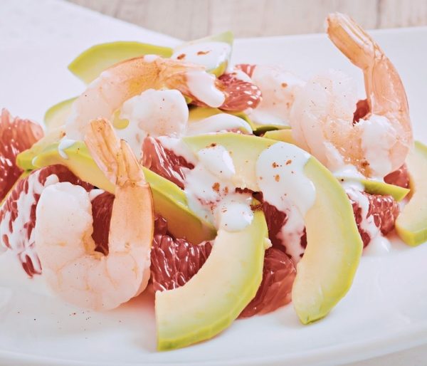 Avocat, crevettes & pamplemousse-vinaigres-codina-artisanat-recettes-lagrasse