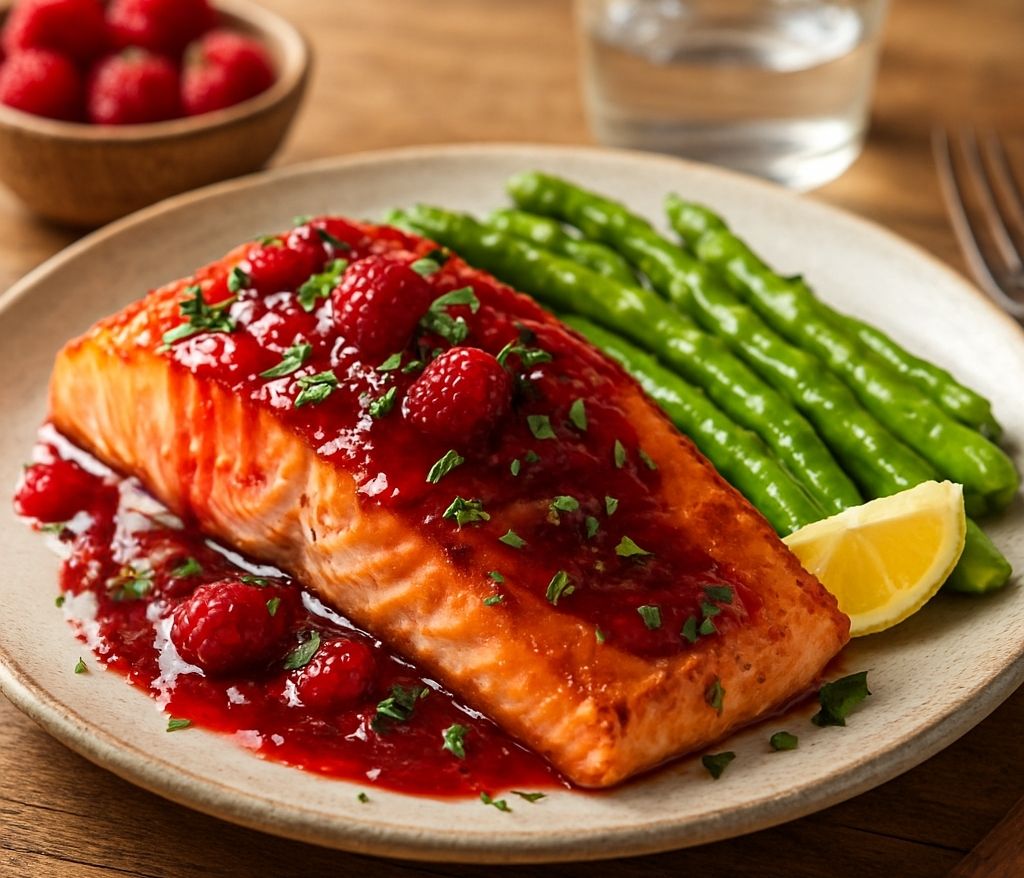 Saumon sauce framboise-vinaigres-codina-artisanat-recettes-lagrasse