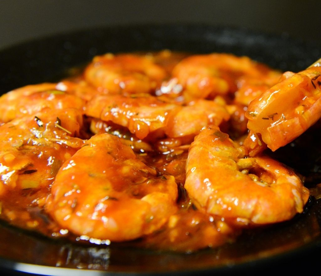 Crevettes sauce piquante -vinaigres-codina-artisanat-recettes-lagrasse-