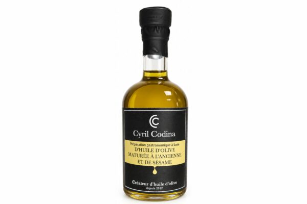 bouteille d'huile d'olive au sésame de qualité de cyril codina