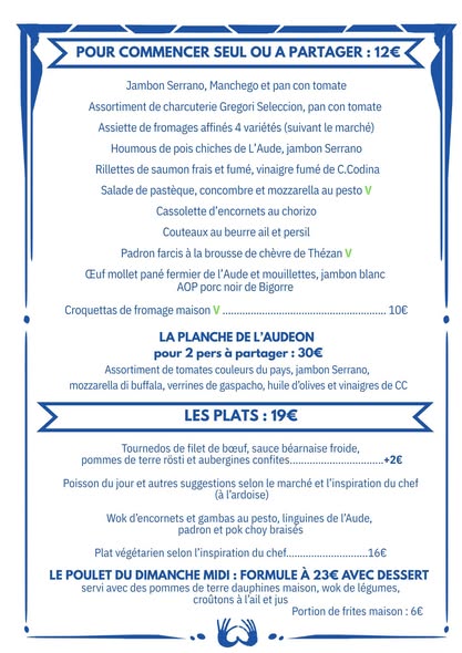 menu restaurant l'audeon lagrasse été 3