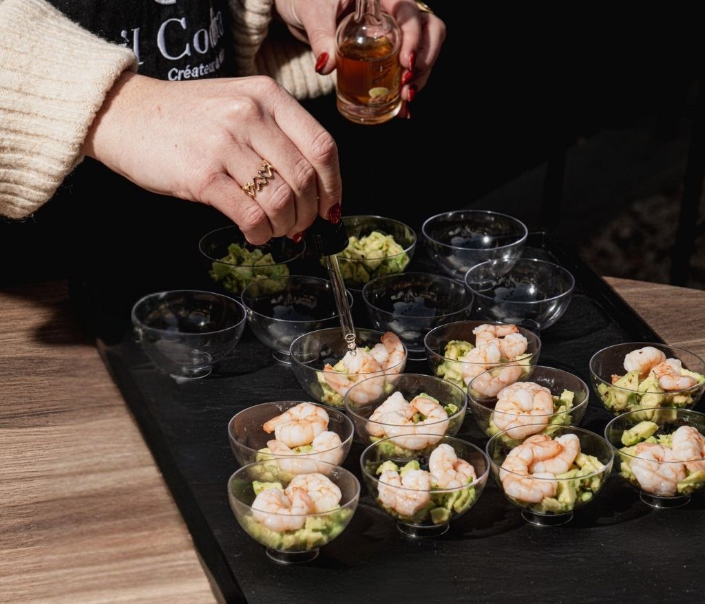 verrines-avocat-crevettes-de-sardines-vinaigres-codina-artisanat-recettes-lagrasse-