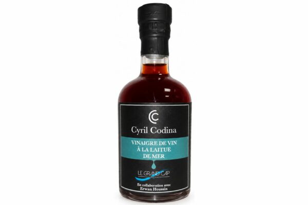 bouteille de vinaigre de vin à la laitue de mer de cyril codina