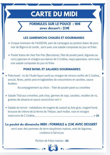 menu restaurant l'audeon lagrasse automne 3