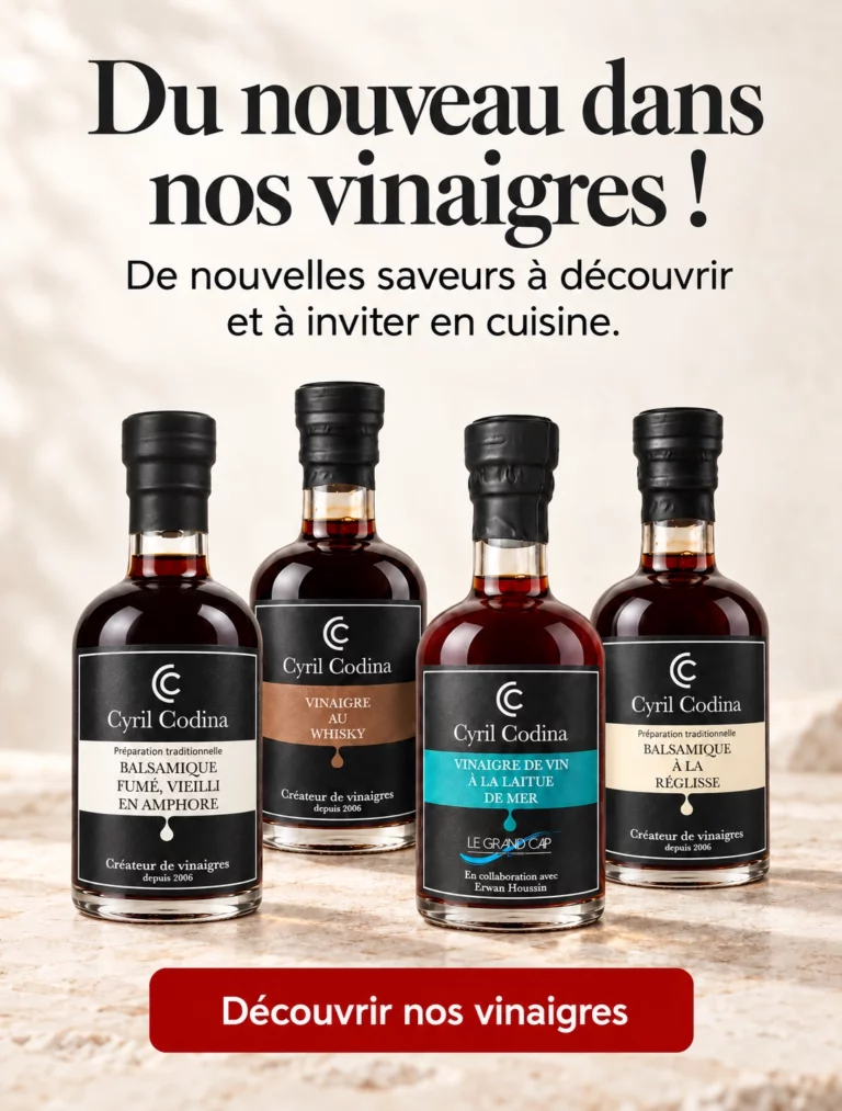 4 bouteilles de vinaigre avec les nouveautés